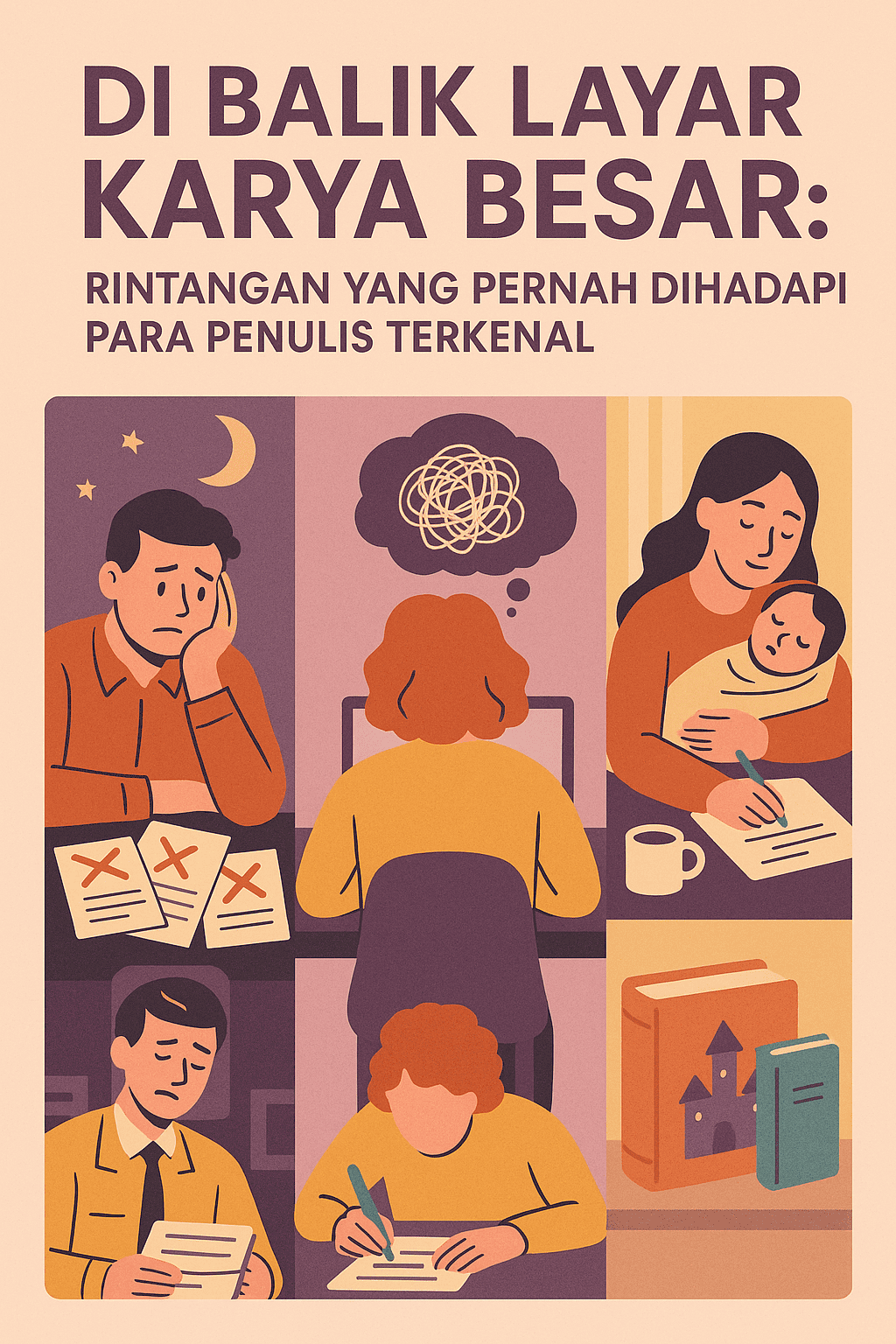 Judul: Di Balik Layar Karya Besar: Rintangan yang Pernah Dihadapi Para Penulis Terkenal