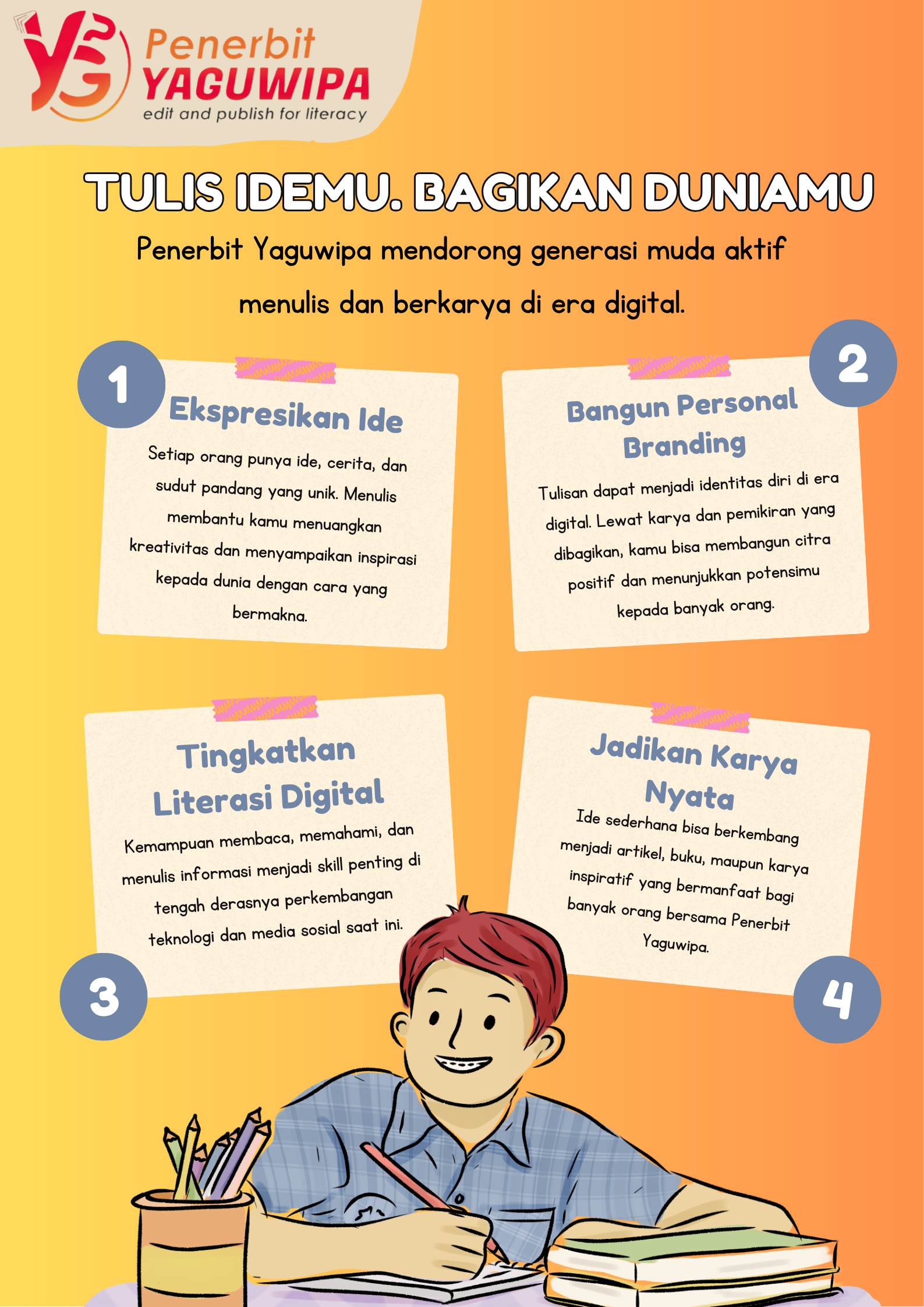 Gen Z Melek Literasi: Penerbit Yaguwipa Dorong Anak Muda Aktif Menulis di Era Digital