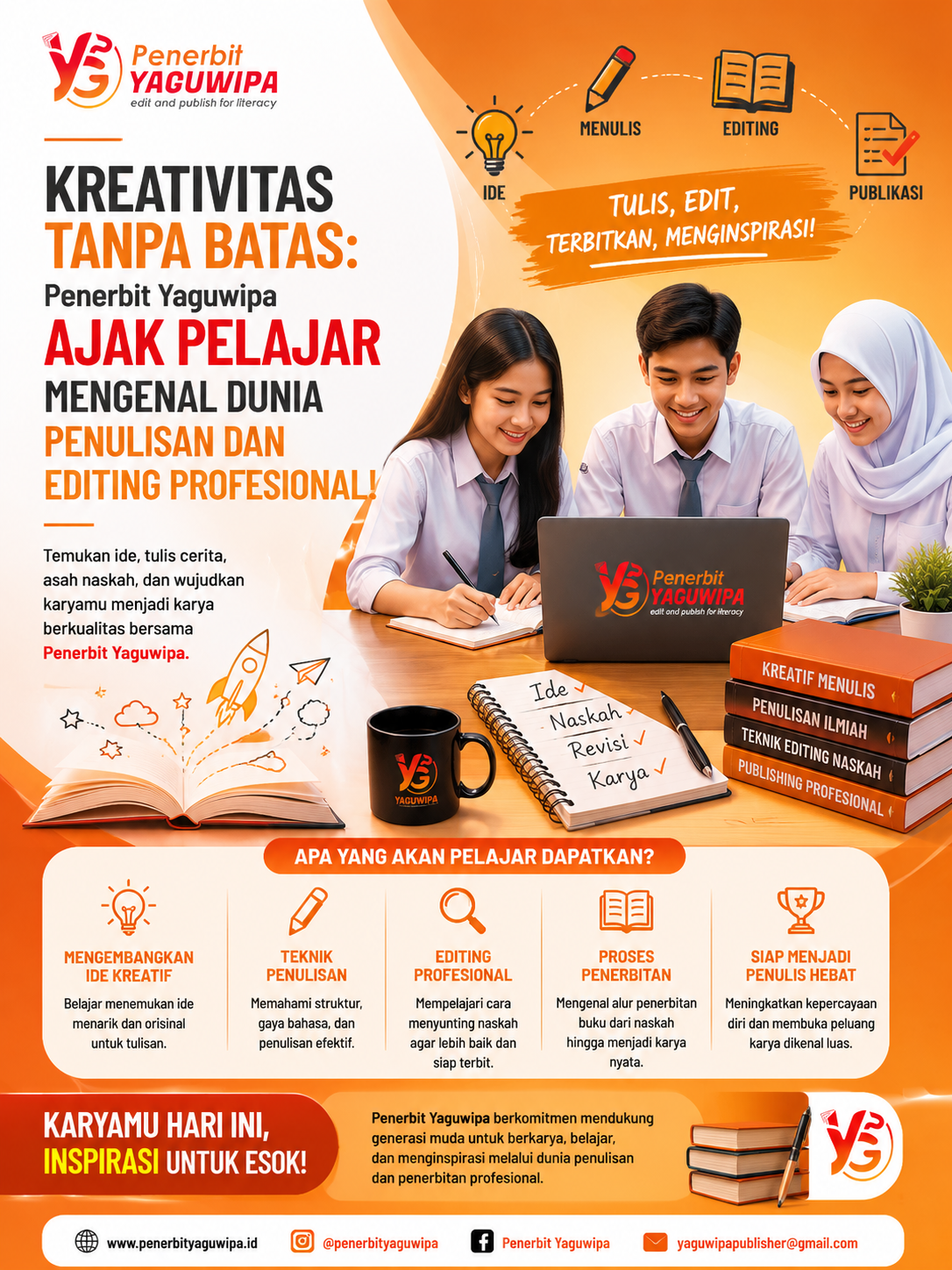 Kreativitas Tanpa Batas: Penerbit Yaguwipa Ajak Pelajar Mengenal Dunia Penulisan dan Editing Profesional