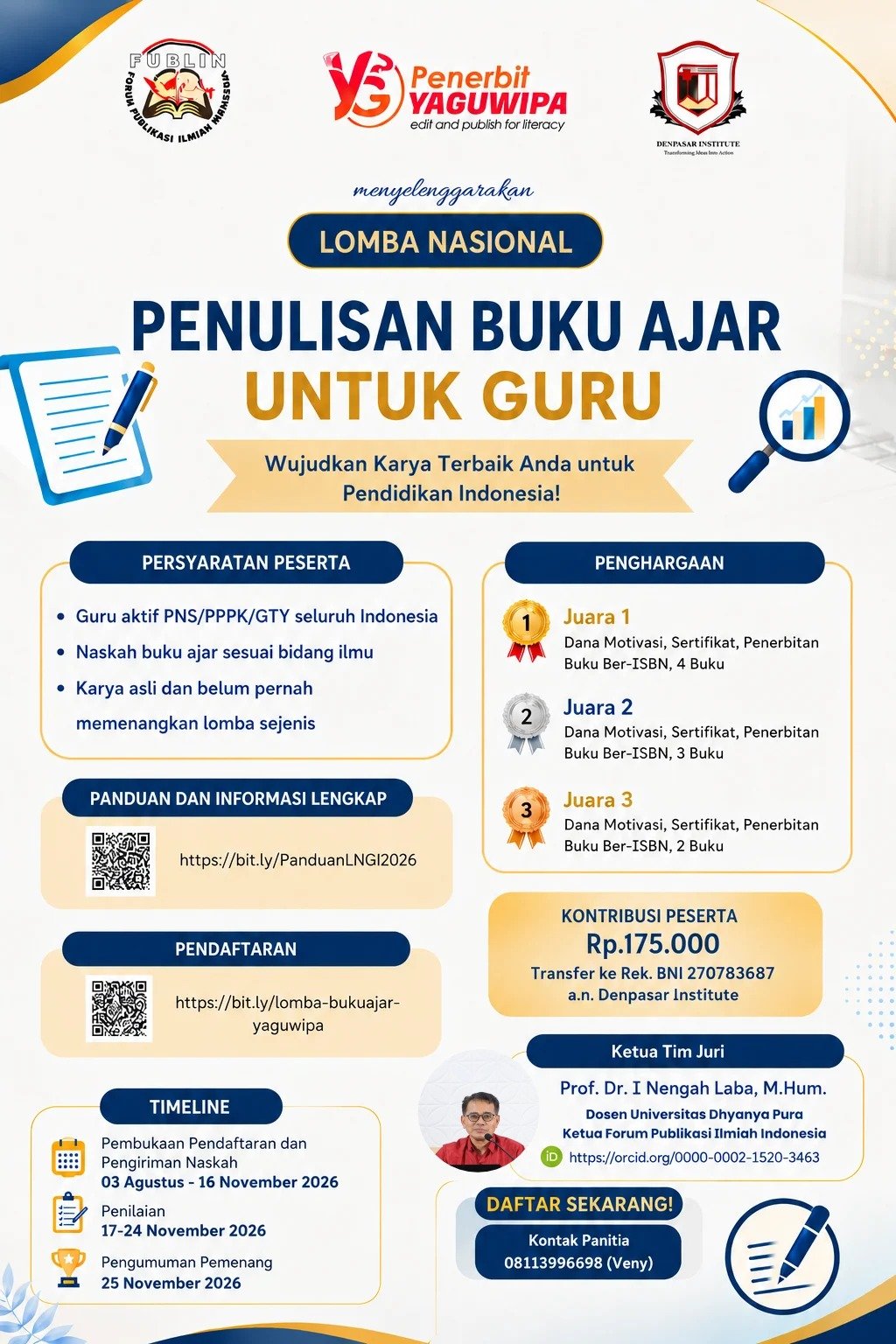 Lomba Nasional Guru Inovatif 2026: Saatnya Guru Indonesia Wujudkan Inovasi Menjadi Buku Ajar