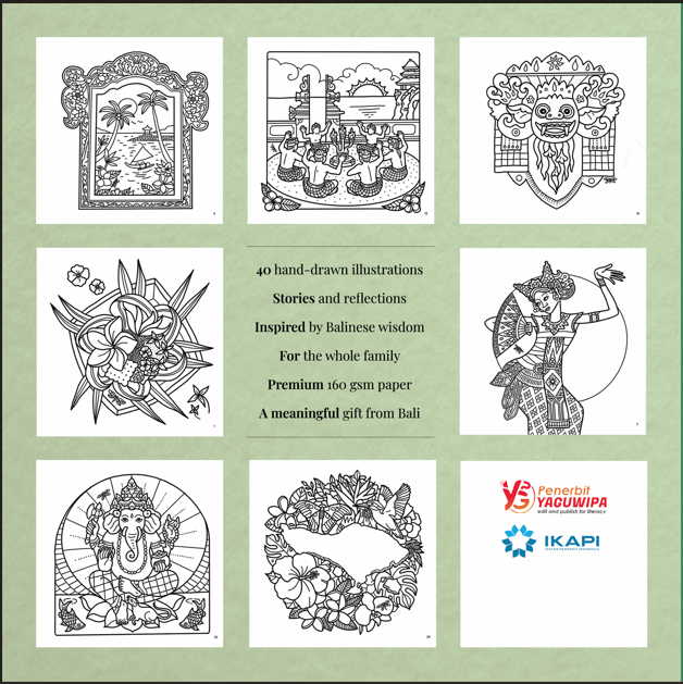Bali Harmony: Easy Coloring Book for All Ages cover belakang