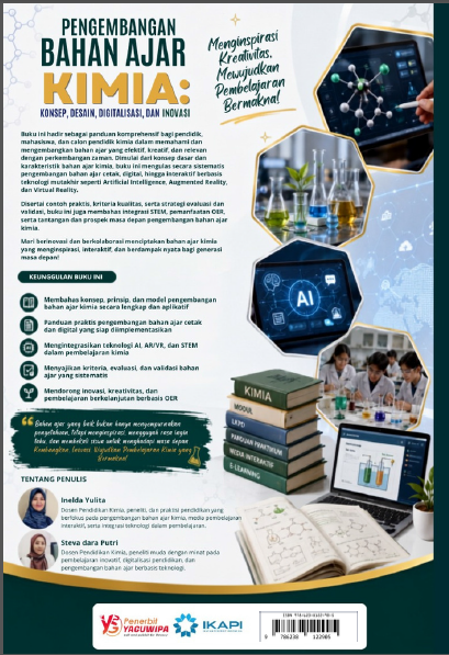 Pengembangan Bahan Ajar Kimia: Konsep, Desain, Digitalisasi, dan Inovasi cover belakang