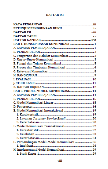 Komunikasi Bisnis Pariwisata daftar isi