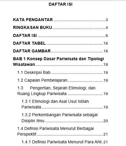 Pengantar Industri Perhotelan dan Pariwisata (Teori & Praktik Berbasis OBE) daftar isi