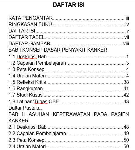 TEORI KEPERAWATAN KANKER (Pendekatan Evidence-Based Practice dan Implementasi Proses Keperawatan Berbasis SDKI–SLKI–SIKI) daftar isi